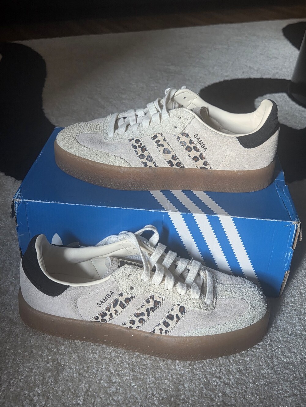 ADIDAS SAMBAE CREAM WHITE/ LEOPARD SZ 8W